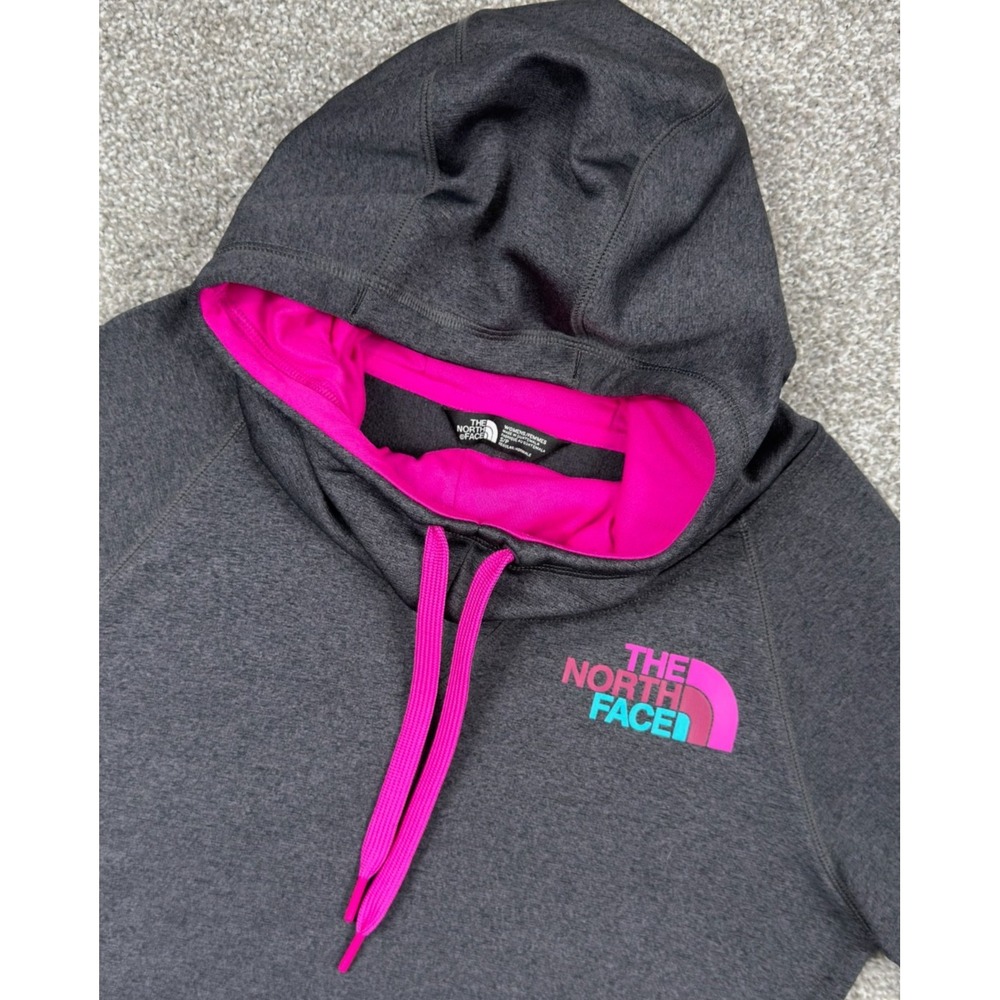 The North Face Cowl Neck Tunic Hoodie Women's Small Gray Pink Pullover